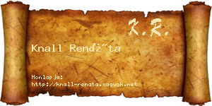 Knall Renáta névjegykártya