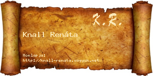 Knall Renáta névjegykártya